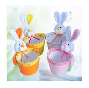 Vente chaude Nouveaux paniers de Pâques personnalisés de petite taille avec motif de dessin animé pour Pâques avec tête de lapin - Product Image 1