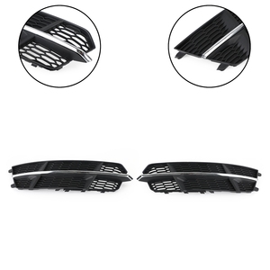 Pour <span class=keywords><strong>Audi</strong></span> <span class=keywords><strong>A6</strong></span> C7 S-Line 2016-2018 Grille de pare-chocs avant 4G0807681AN 4G0807682AN Grille de <span class=keywords><strong>calandre</strong></span> inférieure Chrome noir - Product Image 2