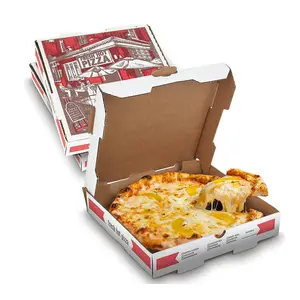 6, 7, 8, 10, 12, 16 дюймов, оптовая продажа, пользовательские цены, коробка для пиццы, поставщик, размер, бумажная упаковка, черная крафт-коробка для пиццы