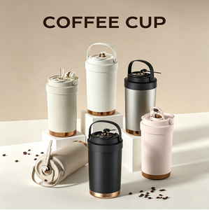แก้วกาแฟเซรามิกเคลือบผิว 500 มล. สำหรับเดินทาง กระบอกน้ำสแตนเลสสุญญากาศสองชั้นเก็บความร้อน พร้อมหูหิ้ว ลดราคาพิเศษ - Product Image 2
