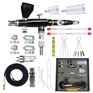 M180K Airbrush 0.2mm 0.5mm Nozzle Gravity Feed Dual Action Adjustable Speed Artwork Painting <b>Model</b> Making <b>Kit</b> - Product Image 3