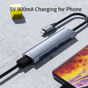 Vcom 3.0 Loại C USB Hub nhôm trường hợp <span class=keywords><strong>4</strong></span> cổng USB SPLITTER 5Gbps truyền dữ liệu cho máy tính mở rộng - Product Image 4