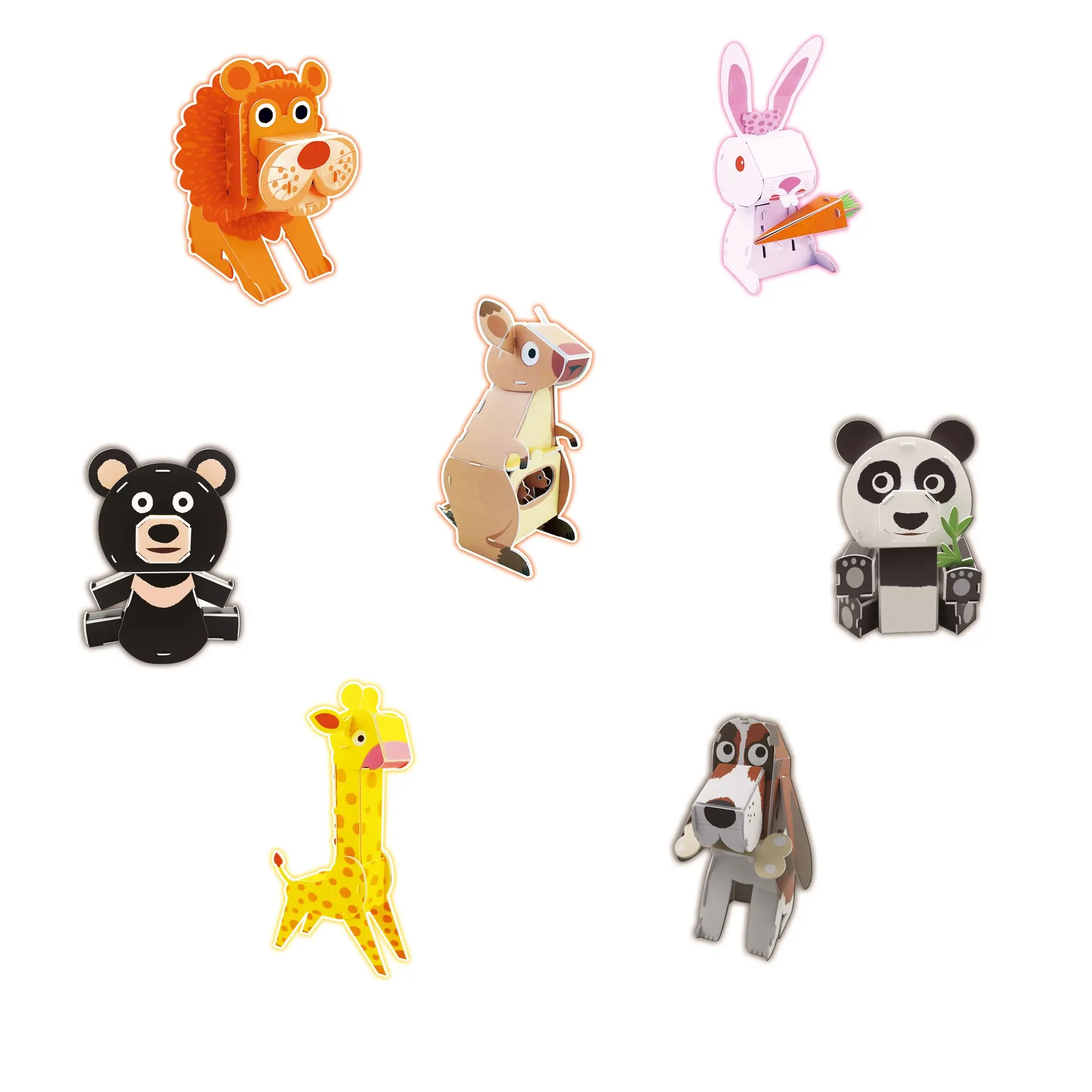 Penjualan laris DIY mainan anak-anak mainan pendidikan tangan pada kemampuan hewan Dekorasi Rumah DIY merakit kertas Model mainan hewan 3D kertas Puzzle