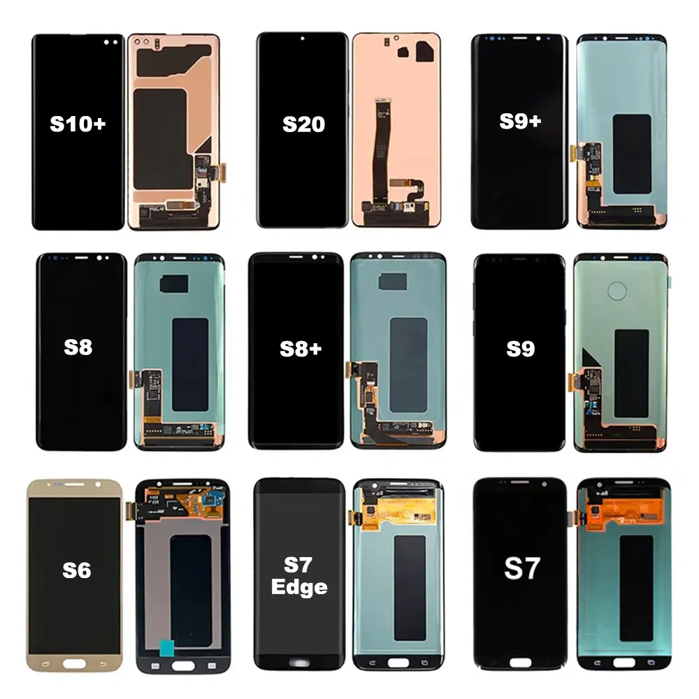 TEX 휴대 전화 삼성 갤럭시 S6 S6 가장자리 플러스 S7 가장자리 S8 S9 S10 S10e S20 울트라 플러스 FE LCD 디스플레이