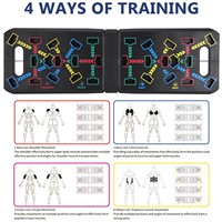 Planche de musculation pliable en ABS, système de gym portable à domicile avec bandes de résistance, entraînement de la poitrine, des bras et des abdominaux, kit d'entraînement de force compact