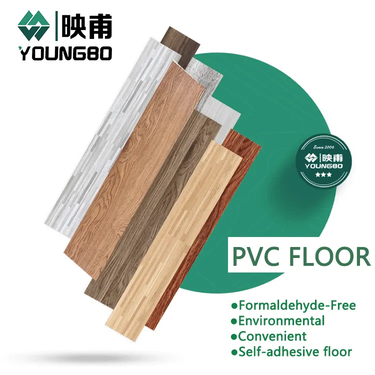 Qingdao Cheapest Indoor Self Adhesive Plank Vinyl Wood Style Plastic white self adhesive floor tile with competitive price