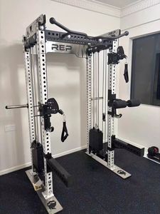 All‑In‑One Smith Training Station Cable Crossover Squat <b>Bench</b> Pull Up Single Cage Multi Exercise - Product Image 5