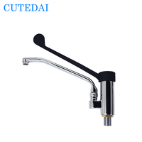 Robinet de cuisine monocommande contemporain en laiton, mitigeur haut pour lavabo, à poser sur comptoir, bec orientable, finition chromée, avec cartouche, garantie 3 ans, rotation 360°