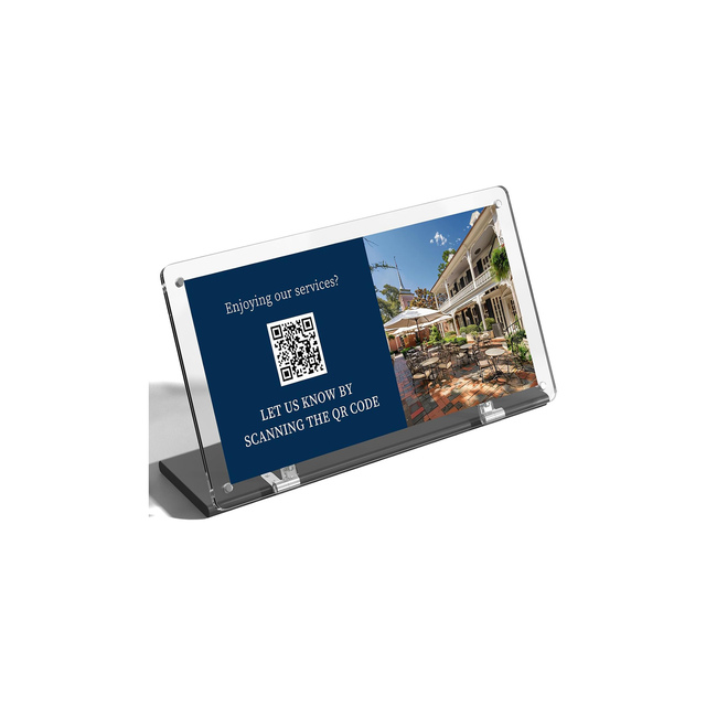 Acrylic QR Code Stand Foldable Slant Back Clear Magnetic Paper Display Rectangle Sign Holder for Office Store Studios