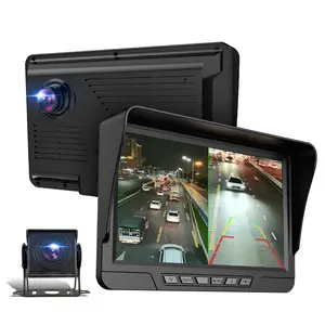7 Inch Dual Lens Full 1080P Bus Truck Dash Camera Video Recorder Parking Monitor Dashcam