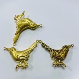 DIY Set Perhiasan burung terbang aksesoris tembaga cor termasuk kalung Dan anting bahan utama liontin burung kuningan - Product Image 3