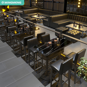 Table à café et à bière en verre de luxe pour hôtel KTV avec tabourets de bar et ensembles de canapés pour pub et restaurant - Product Image 3