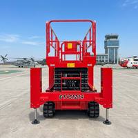 Promotion : Plateforme élévatrice à ciseaux électrique de 14 mètres, construction en acier au manganèse, capacité de 113 kg, système de levage hydraulique sur chenilles