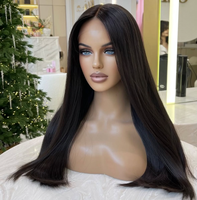 12A Grade Natural Brown # Wig Rambut Asli Rusia Double Drawn HD Transparan Silk Top Lace Front 2 Warna Bone Straight Panjang Tanpa Lem