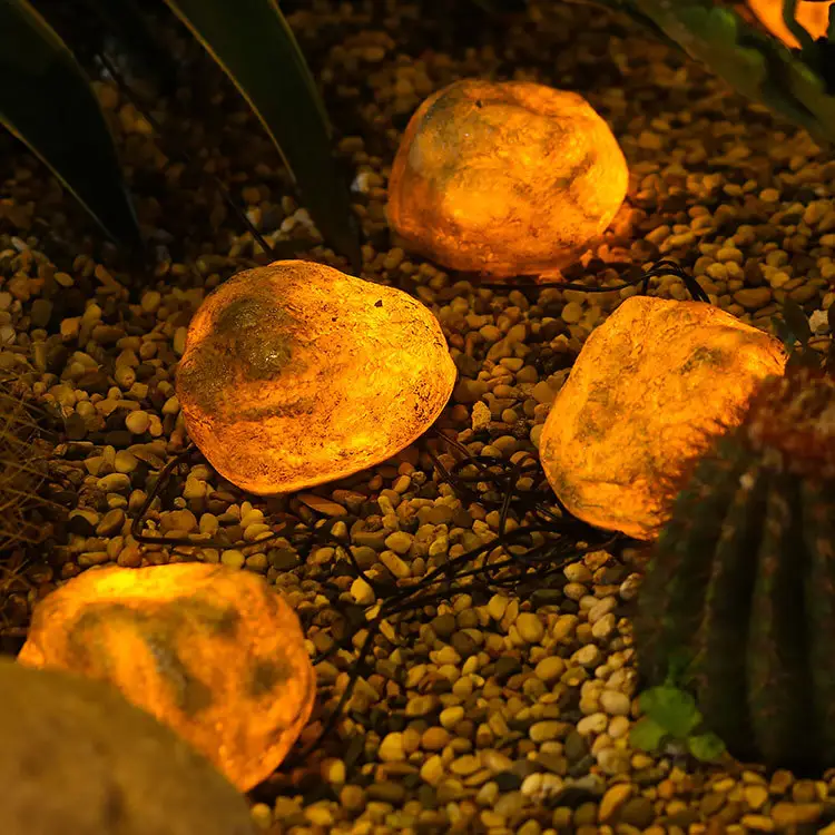 Solar Garden Decoration Landscape Lights Outdoor Simulation Stone Lamp Waterproof Landscape Night Lights For Lawn Patio Path