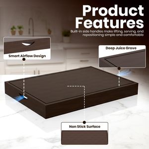 Planche à nouilles <span class=keywords><strong>en</strong></span> <span class=keywords><strong>bois</strong></span> foncé, couvercle <span class=keywords><strong>de</strong></span> cuisinière pour cuisinières à <span class=keywords><strong>gaz</strong></span> et électriques, avec plateau <span class=keywords><strong>de</strong></span> service et planche à charcuterie - Product Image 6