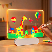 Tableau lumineux LED rechargeable pour gribouillage, bloc-notes effaçable à sec avec couleurs RVB, jouet créatif pour enfants/filles/adolescents