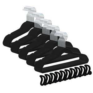 Tiết kiệm không gian không trượt Trọng lượng nhẹ nhung & vải móc + Extender móc Hồng Nhung móc - Product Image 3