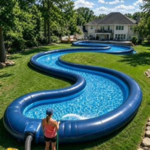 <span class=keywords><strong>Piscine</strong></span> gonflable personnalisée avec toboggan pour jardin, installation facile, en <span class=keywords><strong>PVC</strong></span> écologique pour jeux aquatiques - Product Image 4