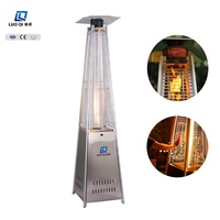 Calentador de Gas Piramidal para Exteriores, con Llama Real, Calentador de Patio de Propano con Reflector de Calor para Jardín, Patio Trasero y Uso Comercial