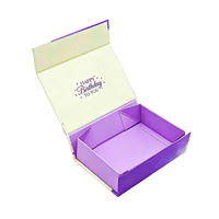 Caja de Papel Rígida Plegable Magnética con Logotipo Personalizado, Color Morado, Impresa a Color, Plegable, de Cartón Duro, Forrada con Esponja, para Marco de Fotos