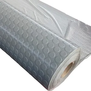 Wear Resistant grey/black/yellow Coin Pattern Rubber Matting rolls for stair protection