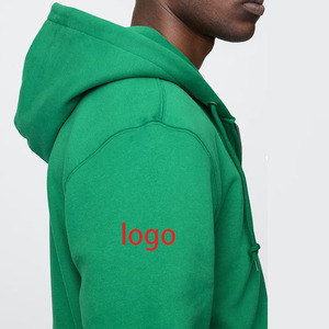 Sweat à capuche en éponge française pour homme sweat-shirt à capuche avec logo personnalisé unisexe sweat-shirt court de grande taille avec fermeture éclair pour vêtements de rue - Product Image 4