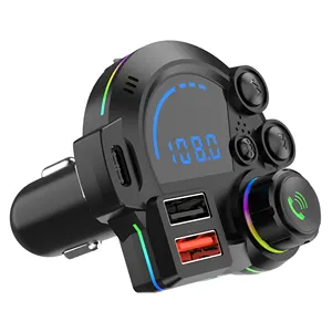 New Multi Function Car FM Transmitter Car Bluetooth MP3 Player With QC3.0 And PD20W Fast Charging Car Charger Usb 12 Months P22