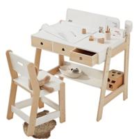 Ensemble bureau et chaise en bois moderne pour enfants avec tiroir de rangement blanc pour garçons et filles de 3 à 12 ans, salle de classe et usage domestique