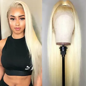 Human Wig Wholesale Vendors 613 White Honey Blonde Straight Hd Lace Front Wigs Full Virgin Lace Frontal Wig For Black Women Hair