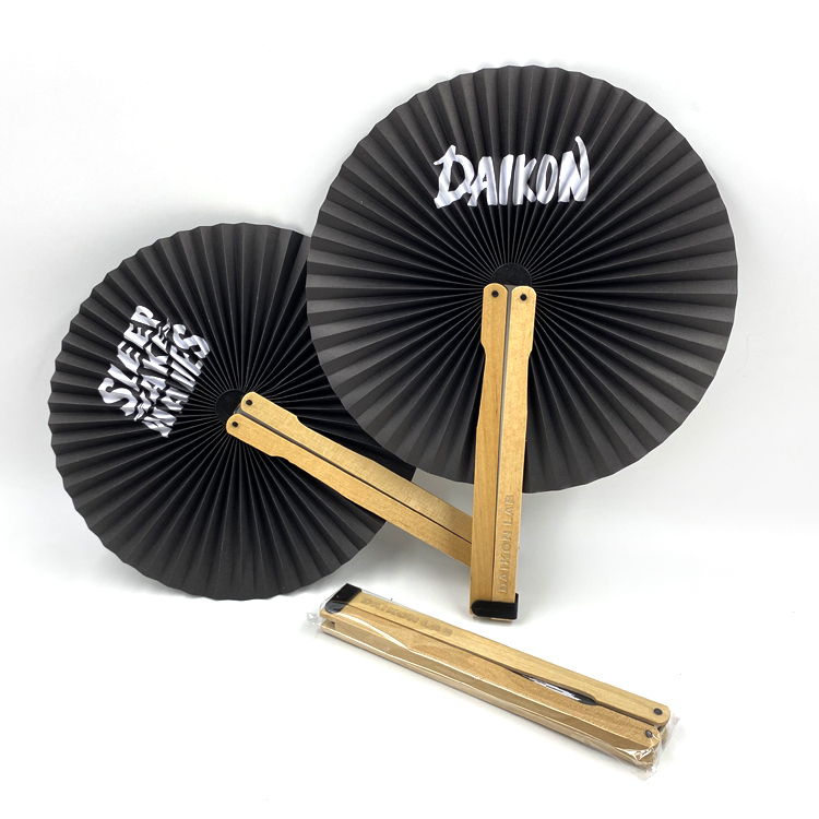 Oriental Handheld Folding Paper Fans Assortment Round Paper Hand Fan for Wedding Birthday Party Supply Decoration