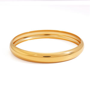 Brazalete de Aro Grueso J&D, Chapado en Oro de 18K, Acero Inoxidable con Acabado Pulido, Brazalete Clásico para Mujer - Product Image 5