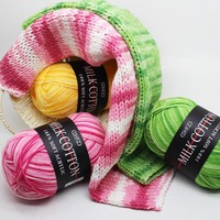 Cotton Blended Yarn Gradient Dyeing Eco-Friendly Abrasion-Resistant High Tenacity Knitting Yarn for Baby Hats Scarves Sweaters