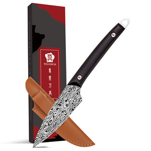 <span class=keywords><strong>3</strong></span>インチステンレス鋼フルーツペアリングナイフレーザーパターン付き小型キッチンポケットナイフ革シース付き - Product Image 4