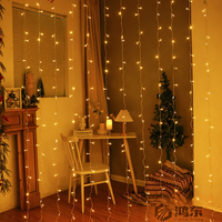 Guirlandes lumineuses LED blanc chaud en forme de rideau, cascade de lumières féériques, lumières décoratives scintillantes pour chambre et fêtes