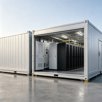 Pod de centre de données portable de 20 pieds, unité de stockage modulaire, bâtiment conteneur préfabriqué, système de panneaux sandwich isolés