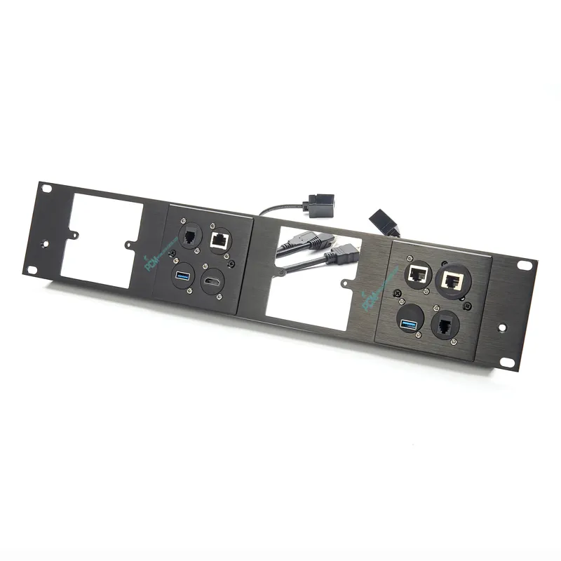 2U 고품질 XLR USB RJ45 D형 24 방향 패치 패널