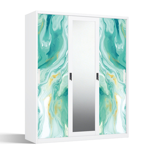 Armoire métallique imprimée avec portes coulissantes et miroir 1500 mm, très vendue - Product Image 1