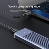 Kotak Hard Disk Mobile Aluminium Alloy Biru M.2 Grosir Pabrik, NVMe/NGFF Dual Protocol Solid State Drive Universal