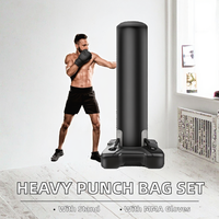 Support de sac de frappe sur pied pour adultes, en PVC, remplissable d'eau, avec gants de MMA et pompe, équipement d'entraînement de boxe pour la maison et la salle de sport
