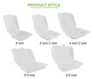 Miễn phí Mẫu Takeaway phân hủy sinh học thực phẩm 8 "* 8" tinh bột ngô hộp 3 Com Hộp Ăn Trưa - Product Image 2
