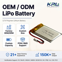 Baterai Lithium Ion Tipis Ringan Kelas A 302035 180mAh untuk Solusi Daya, Mendukung BMS, OEM, ODM