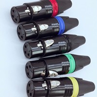 Connecteur femelle Karnon à trois broches filetées en cuivre - Prise XLR pour microphone et haut-parleur