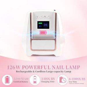 Professional Nail Dryer LCD Touch Display Screen 126W Rechargeable <b>Wireless</b> Cordless UV LED Nail <b>Lamp</b> for Cure All Gels - Product Image 4