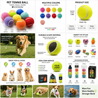 Balles de tennis personnalisées pour chiens de 7 pouces, rebondissantes, durables, jouets interactifs pour chiens, plusieurs tailles et couleurs, logo OEM