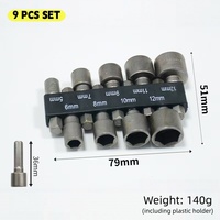 Jeu de 14 embouts de tournevis à douilles avec tailles SAE et métriques, kit de 9 embouts hexagonaux métriques, embouts hexagonaux de 1/4 pouce pour outils électriques
