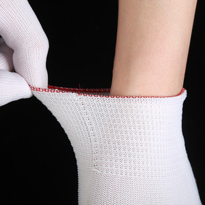 White 13-Needle Nylon Work <b>Gloves</b> Plain Non-Disposable For Formal And Casual Wear Four Seasons Use - Product Image 3