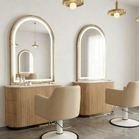 Ensemble complet de mobilier de salon en bois grainé 2026 – Nouveauté moderne, équipement complet pour salon de coiffure et décoration intérieure de barbier