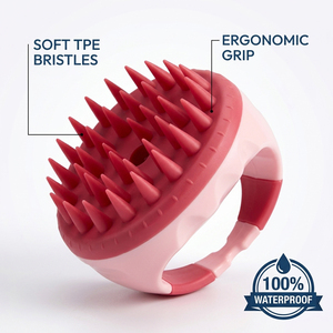 Custom LOGO Handle Grip Blood Circulation Anti Dandruff Non Slip Soft TPE Shampoo Brush <strong>Scalp</strong> <strong>Massager</strong> for Hair Washing &amp; Growth - Product Image 3