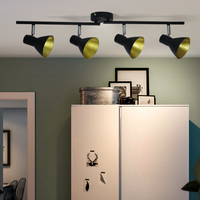 Projecteur Led à Double tête Gu10, lumière en fer doré et noir Morden de haute qualité à fixer au plafond de chambre d'hôtel, luminaire décoratif d'intérieur